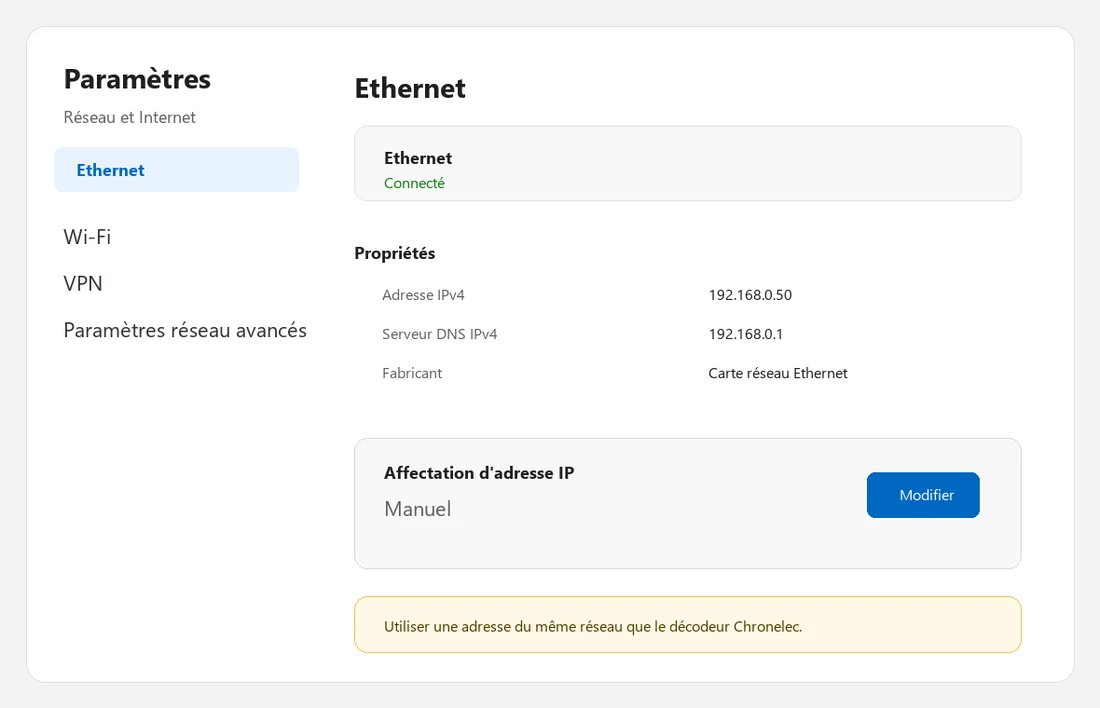 Windows 11 Ethernet-Einstellungen mit manueller IP-Zuweisung