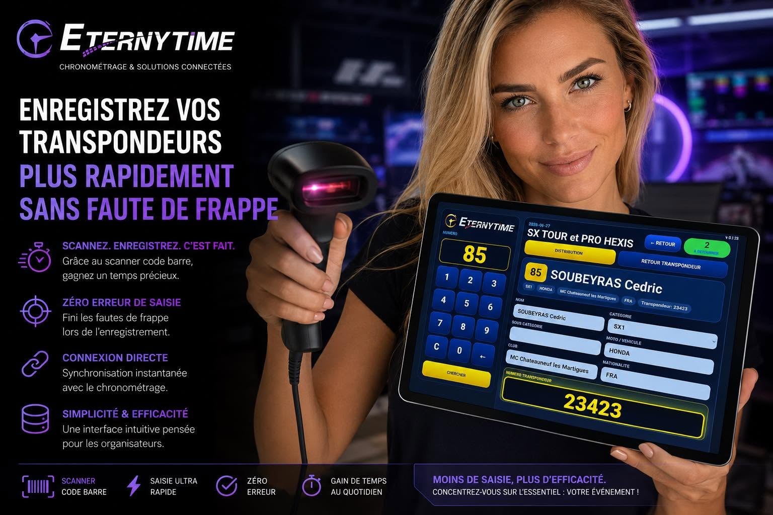 Application administrative pour distribution et retour des transpondeurs