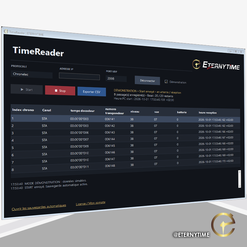 TimeReader — aperçu de la solution ETERNYTIME